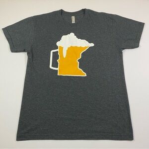 Minnesota T-Shirt Men's Large Midwest Beer Brew Pint Mug Lager Funny Graphic Tee